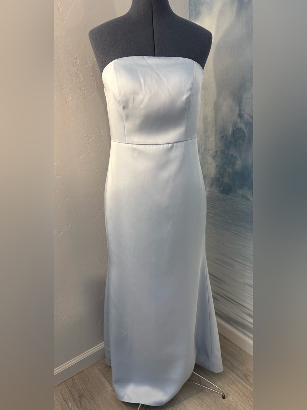 Fehaute Strapless Satin Gown in Baby Blue #352